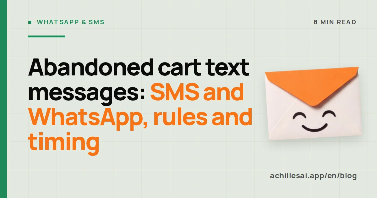Smartphone showing a cart reminder text message next to an inbox with an email scheduled a few hours later