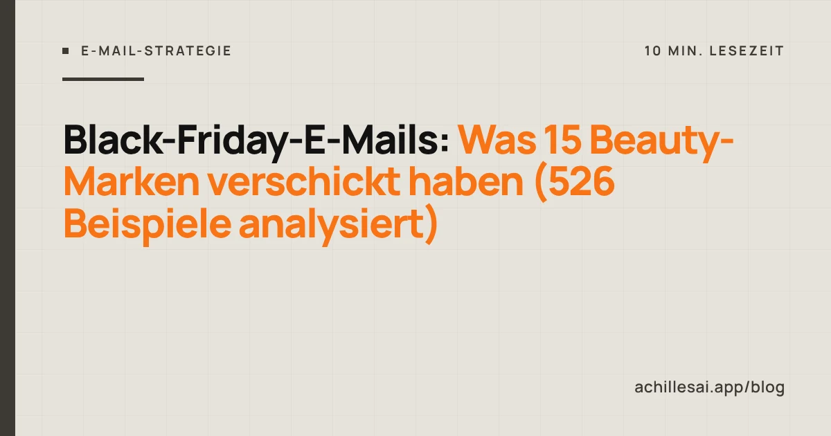 Raster mit Black-Friday-E-Mails von Beauty-Marken und der Anzahl der Sendungen im Oktober, November und Dezember