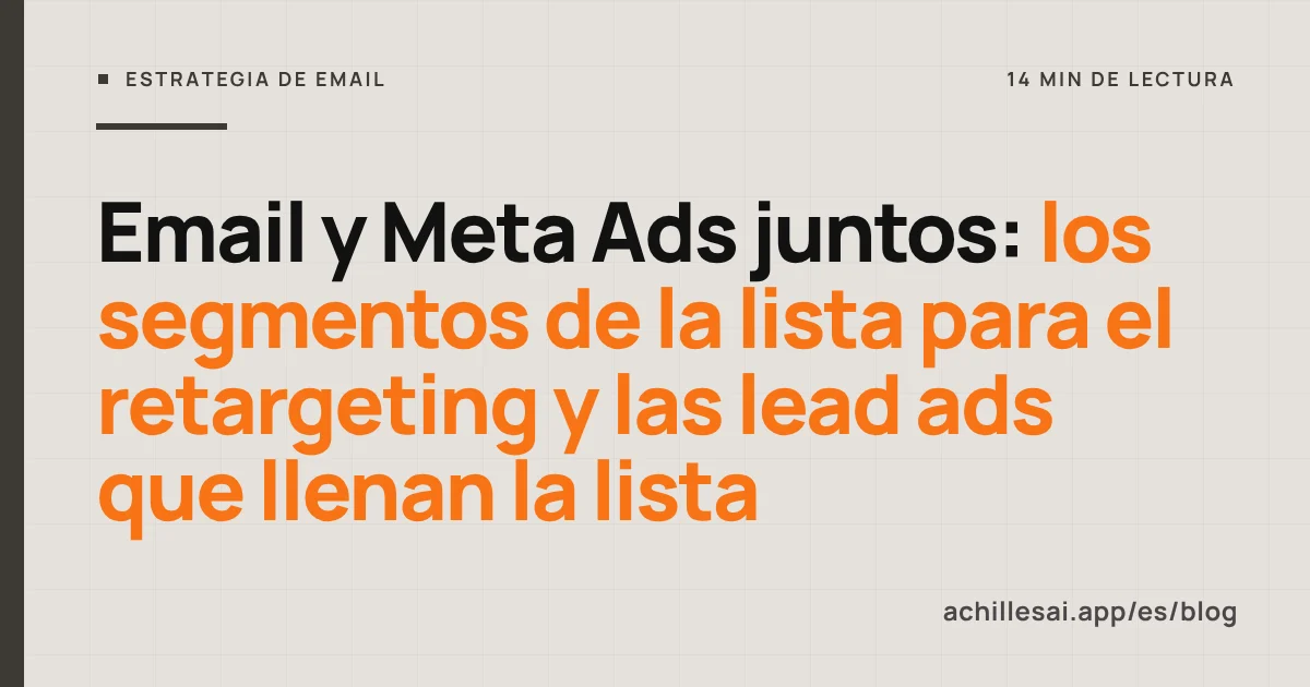 Dos flujos entre la plataforma de email y Meta: los segmentos de la lista van hacia los anuncios y los contactos de las lead ads vuelven a la lista