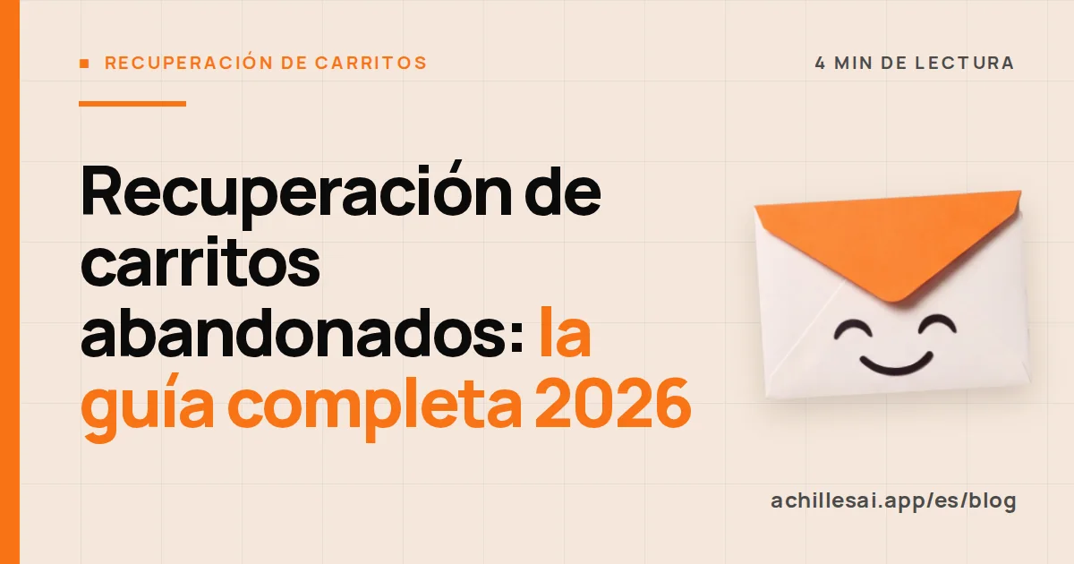 Esquema de un sistema de recuperación de carritos abandonados con emails automáticos y gráfico de ventas recuperadas