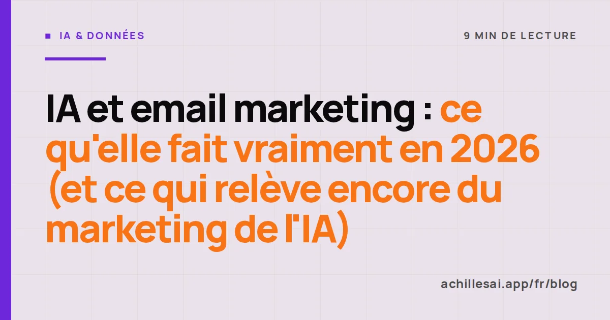 Le même panier abandonné transformé en trois emails différents, un par client, à côté d'une liste de contrôles à faire avant l'envoi