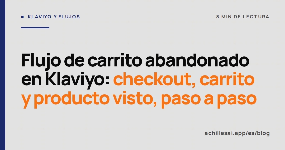 Tres flujos de Klaviyo en paralelo para checkout abandonado, carrito abandonado y producto visto, cada uno con su disparador, esperas y emails