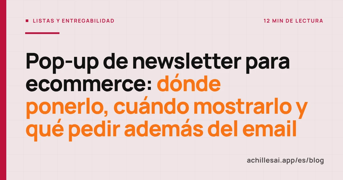 Pop-up de suscripción a la newsletter en un smartphone, dividido en pasos: un clic, el email, el número de WhatsApp y el código de descuento